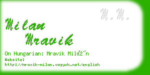 milan mravik business card